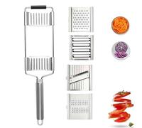 Smoohh Multi-Purpose Vegetable Slicer Cuts Set, Vegetable Slicer, Stainless Steel Grater & Vegetable Cutter, Multi Purpose Vegetable Slicer for Cheese Vegetable Fruit(4 in 1)
