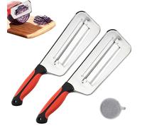 Smoohh Multifunctional Vegetable Cutter, Stainless Steel Vegetable Cutter, Fruit and Vegetable Peeler, Double Slice Blade Vegetable Slicer(B)