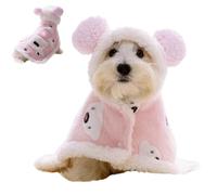 Smoohh Pet Cape Blanket, Dog Cape Blanket, Cute Puppy Kitten Coat Fleece Pajamas, Pet Winter Coat, Kitten Thicken Cloak Blanket, Pet Cold Weather Coat Wraps with Hood Winter Clothes(Pink,M)
