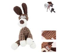 Smoohh Petsboro Bitebuddy, Resistant Squeaky Dog Toys for Heavy Chewers, Stuffed Animal Plush Chew Toys with Squeakers for Small Medium Dogs(Brown)