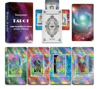 Smoostart Cartes de Tarot Anglais Holographiques Débutants avec Mots-Clés