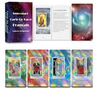 Smoostart Cartes de Tarot Français Holographiques Débutants avec Mots-Clés
