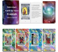 Smoostart Cartes De Tarot Français Pour Débutant Avec Significations, Holographiques Tarot Avec Guide Pour Débutants, Mots-Clés, Élément, Planète, Zodiaque, Chakra, Oui Ou Non, Numérologie[Z1398]