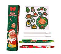 Smooth Gel Pens - Retractable Adourable Christmas Writing Pens, Quick Dry Ink with Comfortable Grip, Smooth pour for School Office Classroom Gift Bags, Stationery Pen Set, 18.5cm x 7.28 Inches