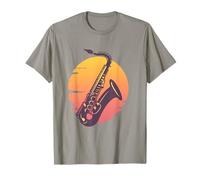 Smooth Jazz Sunset - Silhouette saxophone sur coucher de soleil T-Shirt