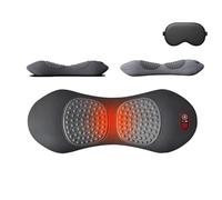 Smooth Spine Triple Fusion Back Massager, Upgraded 3 in 1 Neck Shoulder Back Massagers with Traction, Vibration Heat, Massage Relaxer for Neck, Shoulders Suitable for Pain Relief (Black)