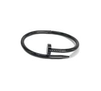 (Smooth surface,Schwarz)Edelstahl modisches Nagelkopf ArmbandGlatter Oberflche Design
