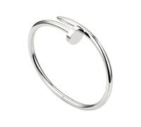 (Smooth surface,Silbrig)Edelstahl modisches Nagelkopf ArmbandGlatter Oberflche Design