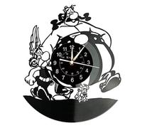 Smooth Vinyl Wall Clock, 30.5 cm, Anime Character Astérix & Obélix for Anime Lovers (Noir)