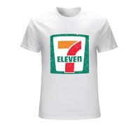 SMOOTH WILL 7 Eleven Logo Men's White Cotton T Shirt Seven 11 Men's T Shirt White XXL