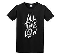 SMOOTH WILL All Time Low Band Scratch Name Logo Graphic Printed T-Shirt for Men Black 3XL