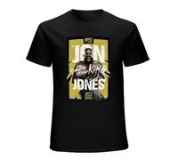 SMOOTH WILL Men's Ailian Jon Jones - Greatest Fighter Ever T-Shirt Oversized T Shirts Summer Clothes T Shirt Black XL