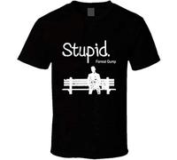SMOOTH WILL Men's Forrest Gump Stupid Stupid is As Stupid It Does Vintage Distressed T-Shirts Black 3XL