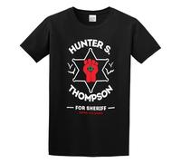 SMOOTH WILL Men's Hunter Thompson Casual T Shirt Print Tops Black S