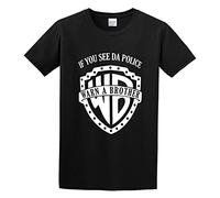 SMOOTH WILL Men's Warn A Brother If You See Da Police Cops Graphic Printed T-Shirts Black XL
