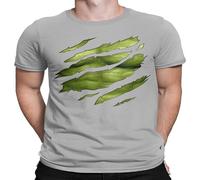 SMOOTH WILL The Big Green Man Chest Under Torn Mens T Shirt Grey M