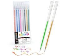 SMOOTHERPRO Lot de 8 stylos gel métalliques 1,0 mm Stylo à Encre Gel Métallisé pour Livres de coloriage Fabrication de cartes Écriture longue durée 8 couleurs (MGP08)