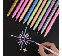 SMOOTHERPRO Stylos Gel Colorés | Lot de 12 Rollers à Encre Fine 0,5 mm | Stylos Rollers à Encre Gel pour Surligner du Papier Noir Dessiner Esquisser Scrapbooking Bullet Journal (CS005-12)