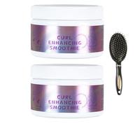 Smoothie pour renforcer les boucles des cheveux bouclés et ondulés, crème coiffante à l'huile de noix de coco et aux protéines de soie, crème capillaire nourrissante à l'extrait de souci (2PCS)