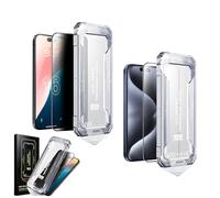 Smoothshield 2 Packs - Tempered Glass Screen Protector with Anti-Scratch Anti-Fingerprint Privacy & Auto Dust-Free Install, For iphone 12 13 14 15 16 pro screen protector (Privacy+HD Clear,15)