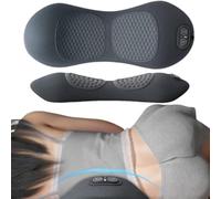 SmoothSpine Triple Fusion Massager, Smooth Spine Triple Fusion Back Massager with Traction, Vibration & Heat, 3 in 1 Electric Back Lumbar Support Pillow for Neck, Shoulder, Legs (Black)