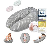 SMOOTHY Coussin d'allaitement Coussin de Grossesse pour Le Sommeil, Le Repos et l'allaitement Coussin de couchette latérale Coussin de positionnement pour la mère et Le bébé (Gris)