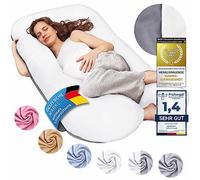 SMOOTHY Oreillers de Grossesse, oreillers latéraux, oreillers de positionnement, oreillers pour bébé et oreillers d'allaitement en Forme de U Housse 100% Coton (Junior XL, 120 x 70 cm, Duo)