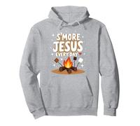 S'more Jésus Every Day - Inspiration chrétienne de feu de Camp Sweat à Capuche, Unisexe pour Adultes, Gris Chiné, XL