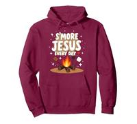 S'more Jésus Every Day - Inspiration chrétienne de feu de Camp Sweat à Capuche, Unisexe pour Adultes, Marron, L