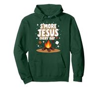 S'more Jésus Every Day - Inspiration chrétienne de feu de Camp Sweat à Capuche, Unisexe pour Adultes, Vert Forêt, XXL