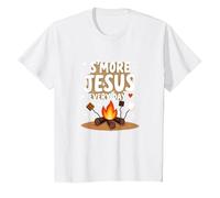 S'more Jésus Every Day - Inspiration chrétienne de feu de Camp T-Shirt, Enfant, Blanc, 10 Ans