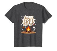 S'more Jésus Every Day - Inspiration chrétienne de feu de Camp T-Shirt, Enfant, Chiné Foncé, 2 Ans