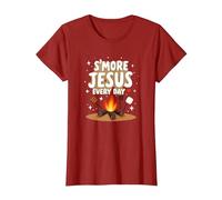 S'more Jésus Every Day - Inspiration chrétienne de feu de Camp T-Shirt, Femme, Canneberge, XL