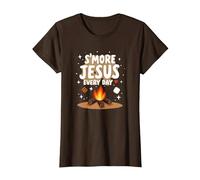 S'more Jésus Every Day - Inspiration chrétienne de feu de Camp T-Shirt, Femme, Marron, 3XL
