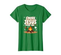 S'more Jésus Every Day - Inspiration chrétienne de feu de Camp T-Shirt, Femme, Vert Kelly, L
