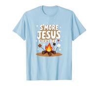S'more Jésus Every Day - Inspiration chrétienne de feu de Camp T-Shirt, Homme, Bleu Céleste, XXL