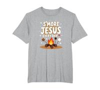 S'more Jésus Every Day - Inspiration chrétienne de feu de Camp T-Shirt, Homme Grandes Tailles, Gris Chiné, 2X Tall
