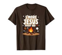 S'more Jésus Every Day - Inspiration chrétienne de feu de Camp T-Shirt, Homme, Marron, XL
