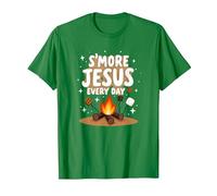 S'more Jésus Every Day - Inspiration chrétienne de feu de Camp T-Shirt, Homme, Vert Kelly, XL