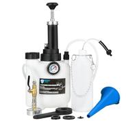 SMOTIVEPRO Purgeur de Frein de 3 l avec Fonctionnement Unique, réservoir de Liquide de Frein 1 l et Adaptateur E20 en Aluminium, Convient à la Plupart des modèles de Voitures européennes