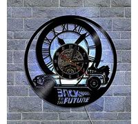 Smotly Horloge murale en vinyle, 30,5 cm, 7 couleurs, veilleuse silencieuse, revenir à l'heure passée, conserver le bon vieux temps horloge murale cadeau