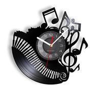 Smotly Horloge murale en vinyle, horloge murale sur le thème de l'orgue musicale, cadeau pour les amateurs de musique, horloge murale à la maison.