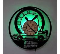 Smotly Horloge murale en vinyle Retour à la future horloge d'art avec lumière 7 tons Voiture de 30,5 cm Cadeau mural (avec lumières)
