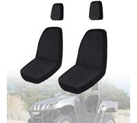 smotrcc Rhino 700 Housses de siège avec Housses d'appui-tête - Coatin PU imperméable Compatible avec Rhino 700 660 450 2004-2021 - Housses de siège Noires pour UTV