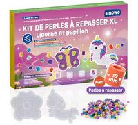 Smowo® Kit de Perles à Repasser 10 mm Avec Plaques Licorne et Papillon - Kit Créatif Avec 2 Plaques, Perles et Modèles - Grandes Plaques Maxi Pour Enfants Dès 3 Ans