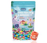 Smowo® Lot de 2000 grandes perles à repasser de 10 mm pour enfants à partir de 3 ans - 6 couleurs pastel XL - Lot de perles créatives…