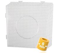 Smowo® Lot de 4 plaques de perles à repasser - Plaques carrées et transparentes - À emboîter avec des plaques à broches - 14,5 x 14,5 cm.
