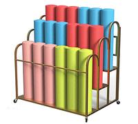 SmPinnaA Chariot De Tapis De Yoga Roulant De Grande Capacité avec Roues, Tapis d'exercice Commerciaux sur Pied/Support De Rangement pour Rouleaux en Mousse, Présentoir Polyvalent