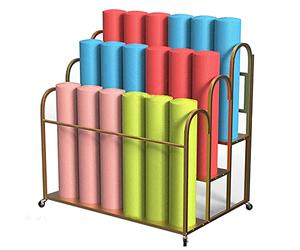 SmPinnaA Chariot De Tapis De Yoga Roulant De Grande Capacité avec Roues, Tapis d'exercice Commerciaux sur Pied/Support De Rangement pour Rouleaux en Mousse, Présentoir Polyvalent
