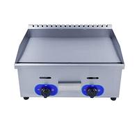 SmPinnaA Plaque Chauffante À Gaz Gpl Commerciale en Acier Inoxydable Robuste pour Restaurant Extérieur Plaque De Cuisson À Gaz Burger Grill Double Brûleurs, 2800 Pa, 550 X 450 X 330 Mm